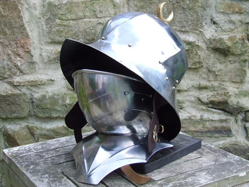 Medieval helmet on display