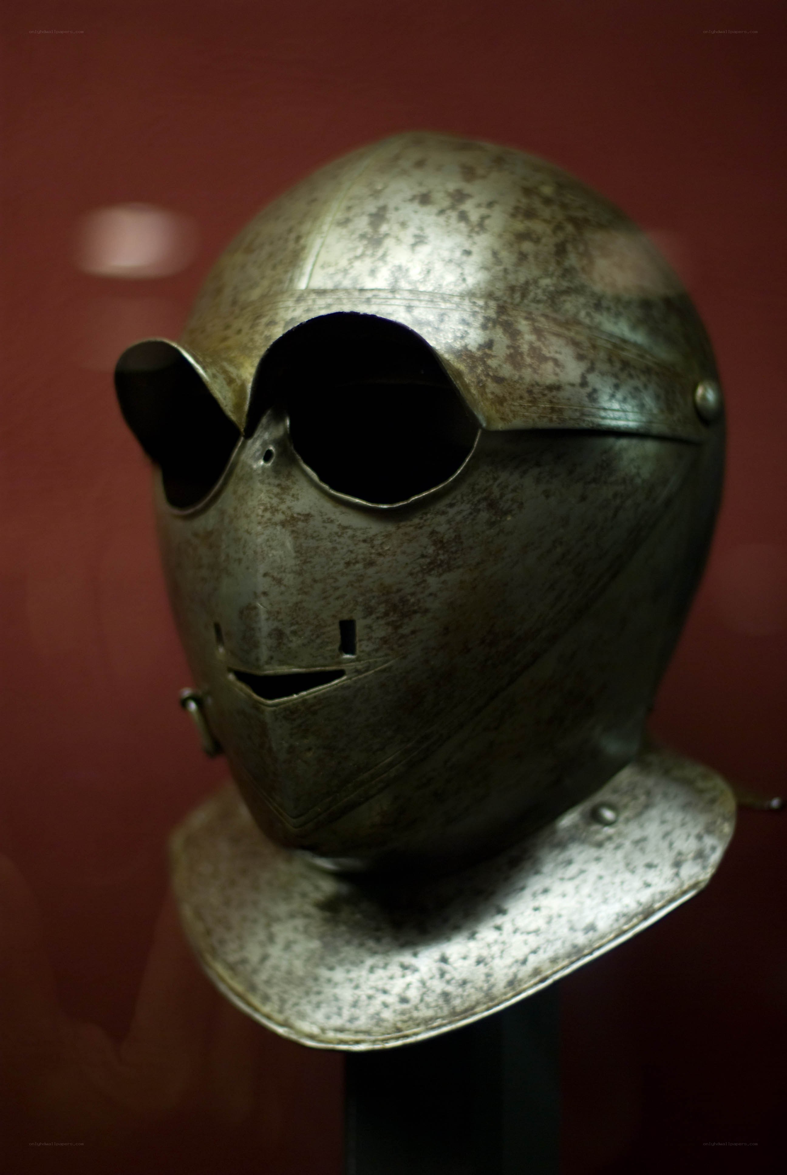 medieval helmet with eye slits