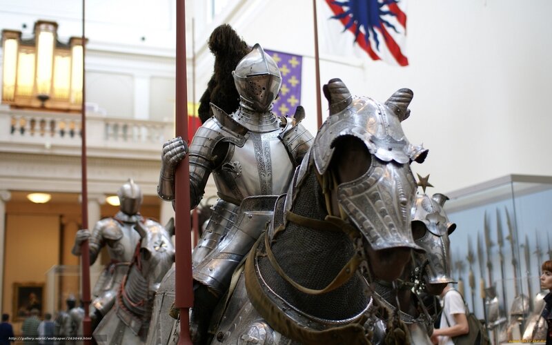 Medieval knight on horseback