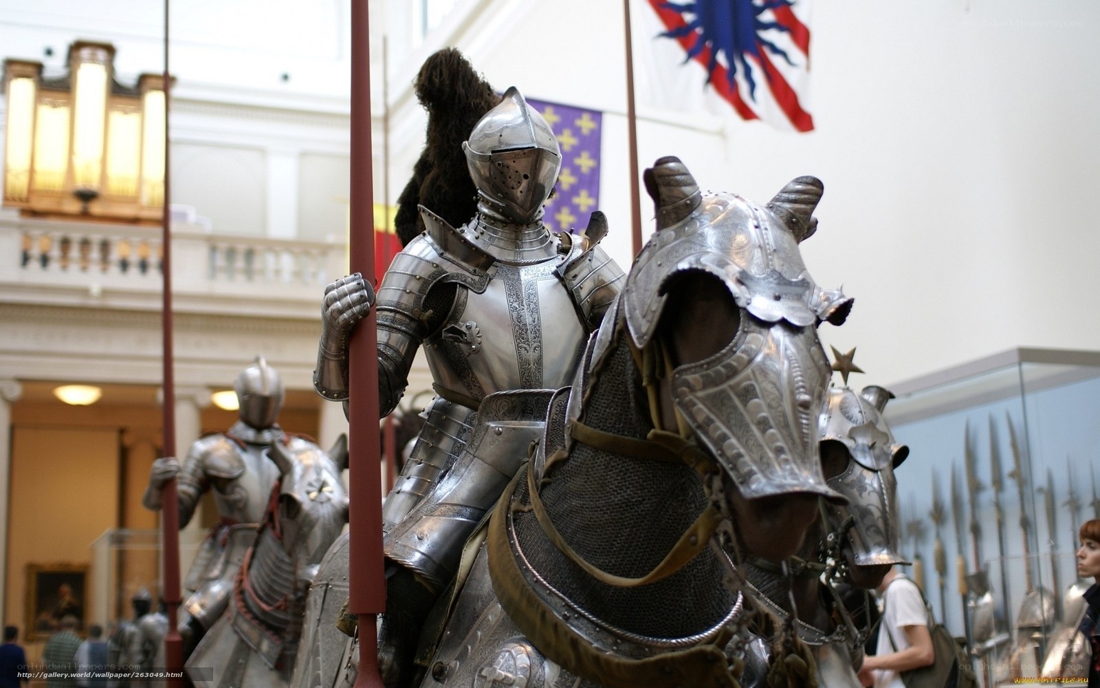 Medieval knight on horseback