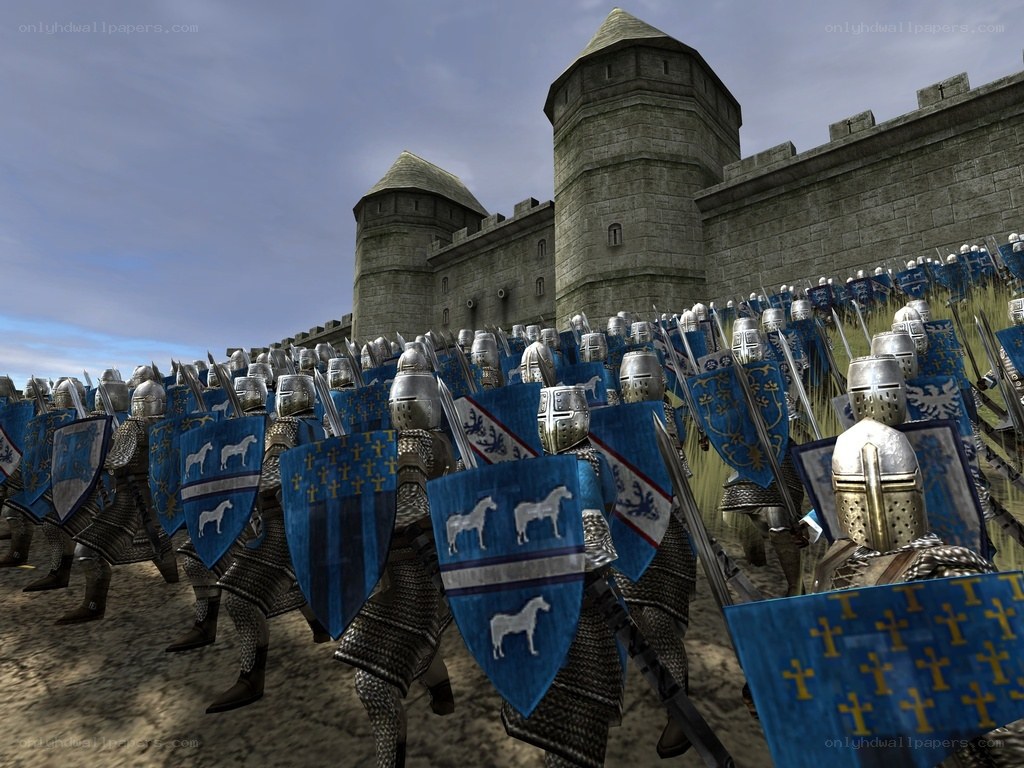Medieval knights in formation
