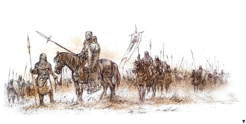 medieval knights on campaign
