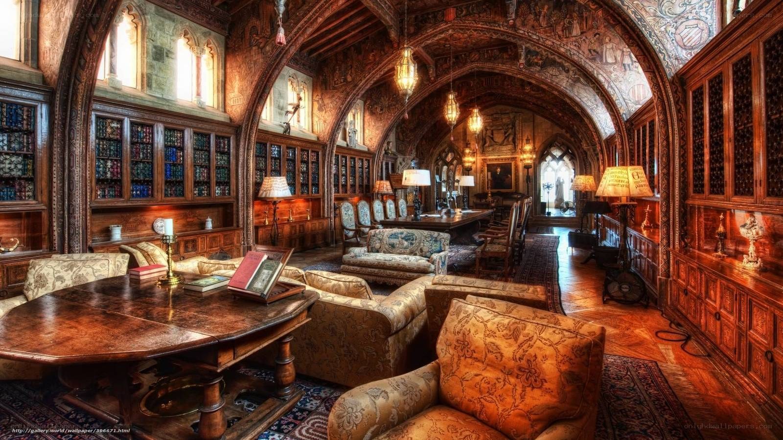 medieval library interior