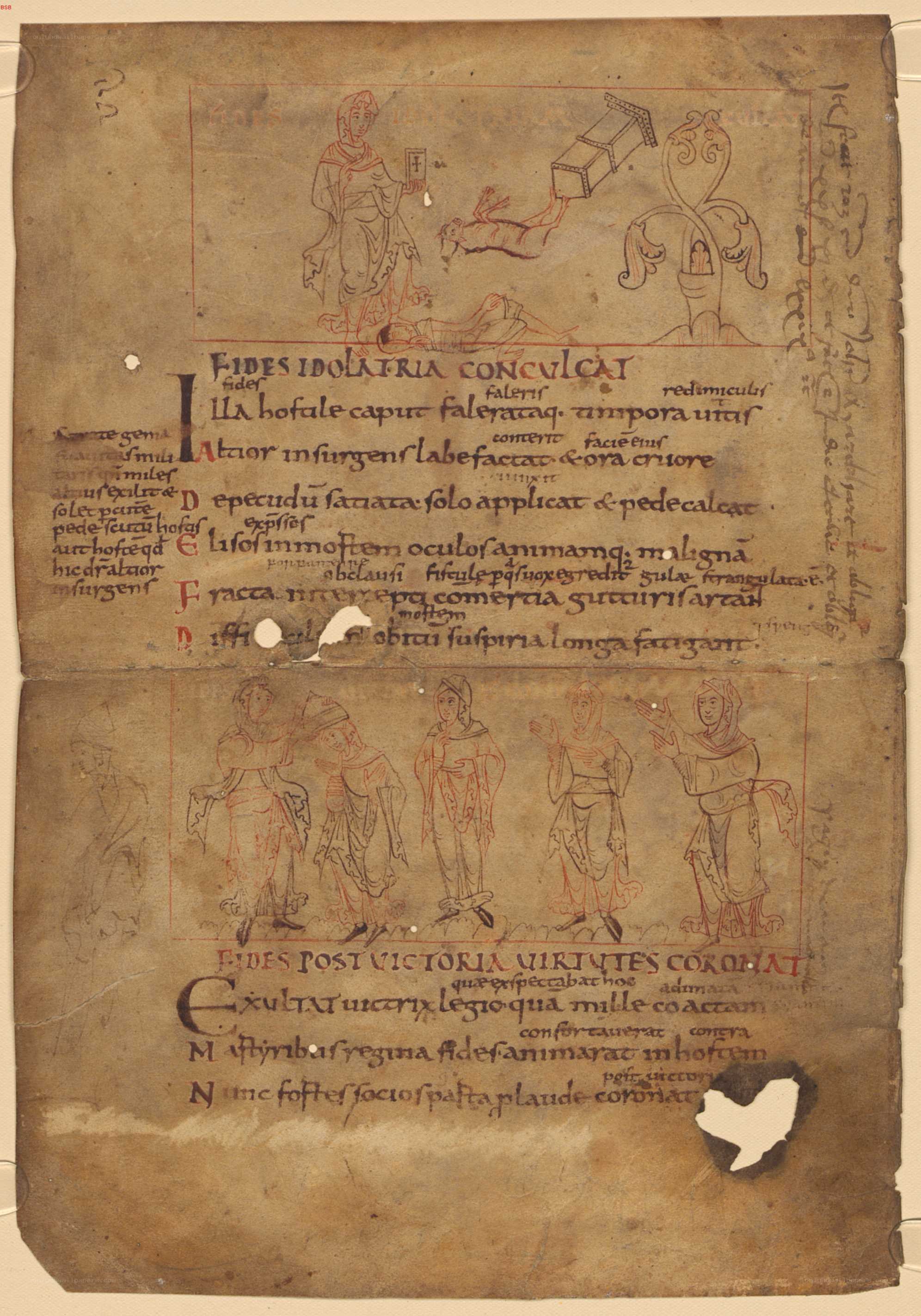 Medieval manuscript page with illustrations