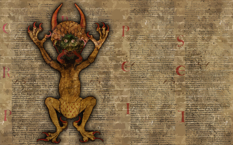 Medieval manuscript with red initials