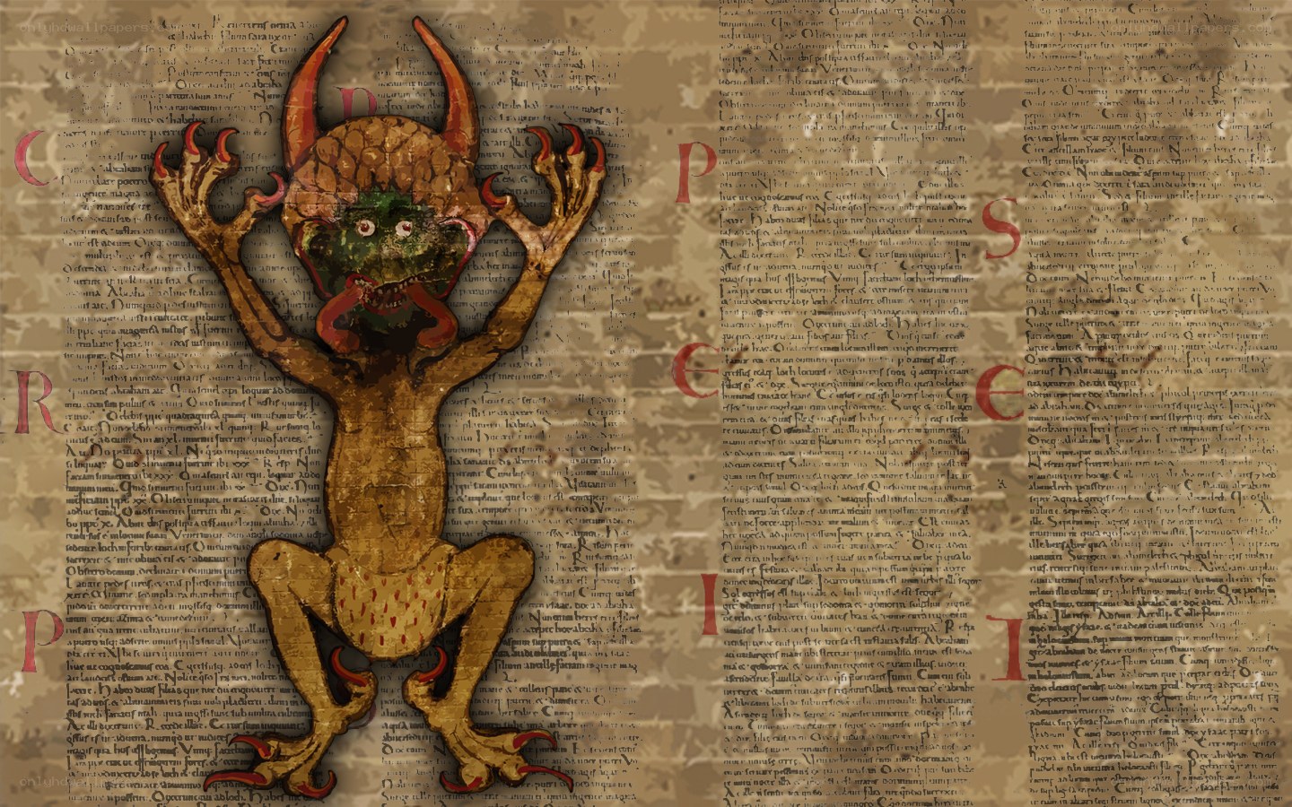 Medieval manuscript with red initials