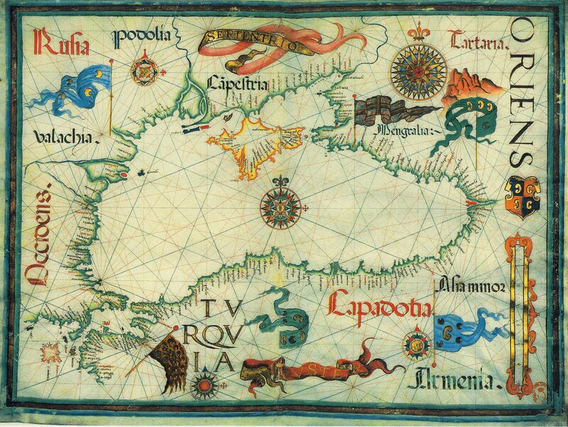 Medieval map of the Mediterranean