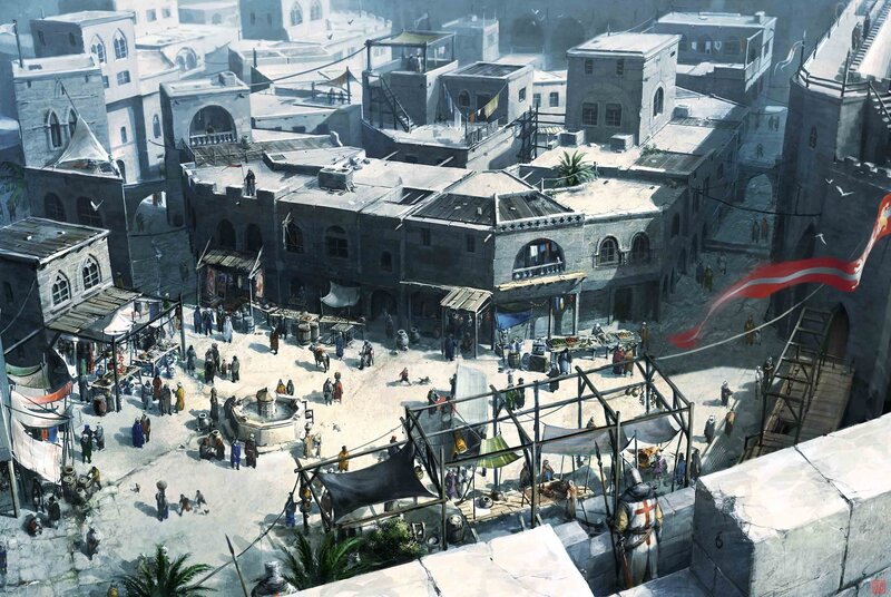 Medieval market square