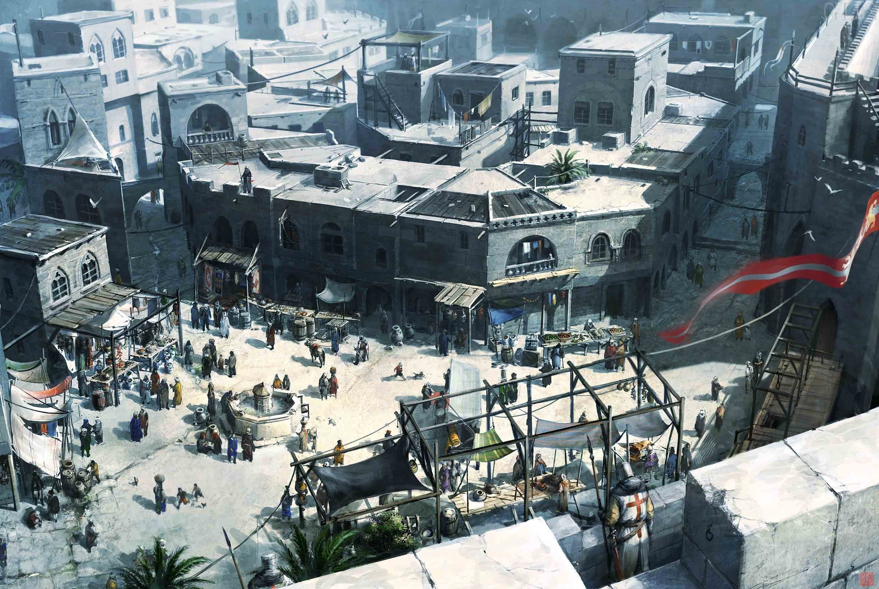 Medieval market square