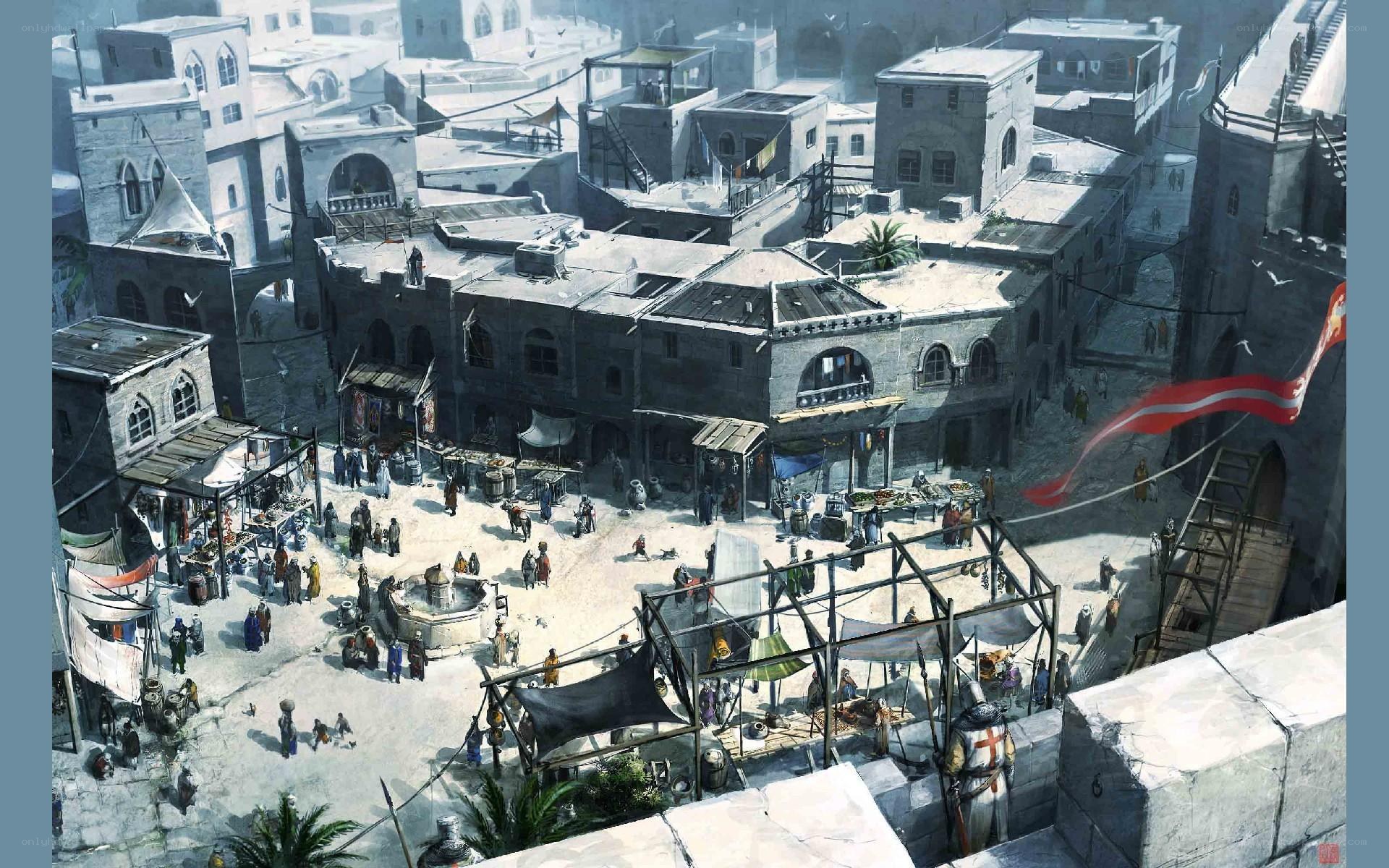Medieval market square