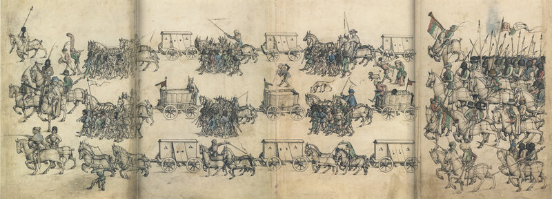 Medieval military procession