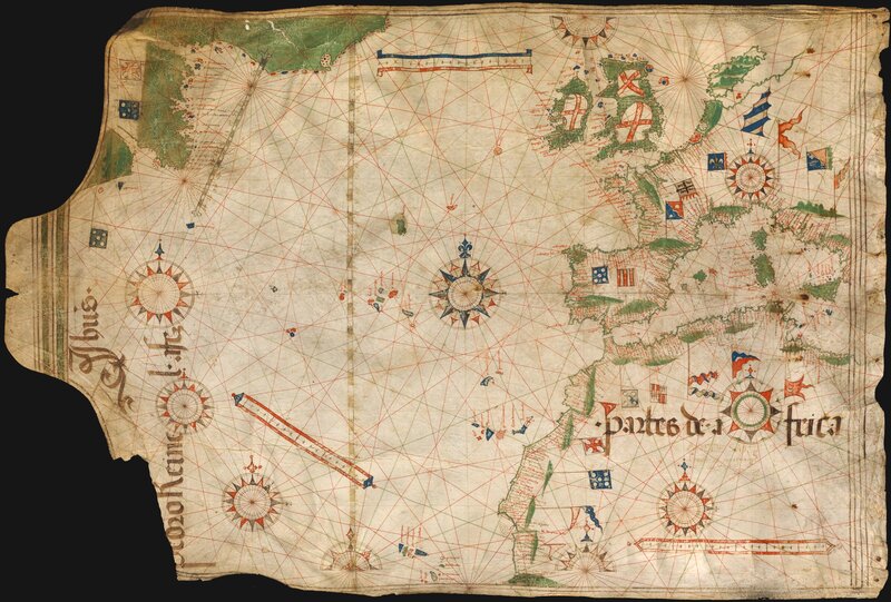 Medieval portolan chart of Europe and Africa