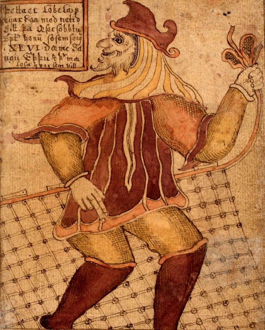 Medieval scribe illustration