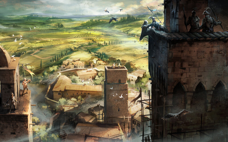 Medieval siege from the tower