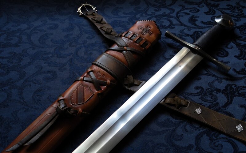 Medieval sword and scabbard