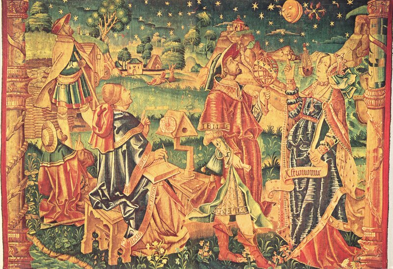 Medieval tapestry scene