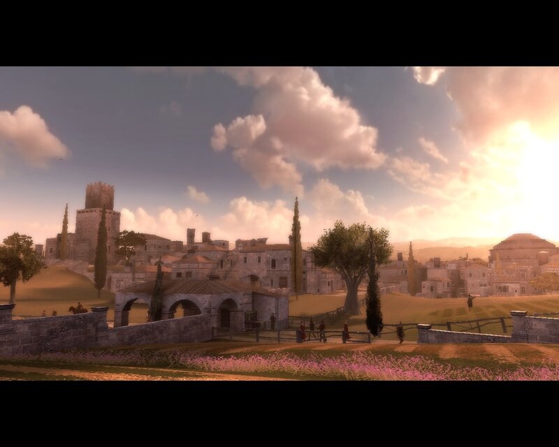 Medieval Town at Sunset