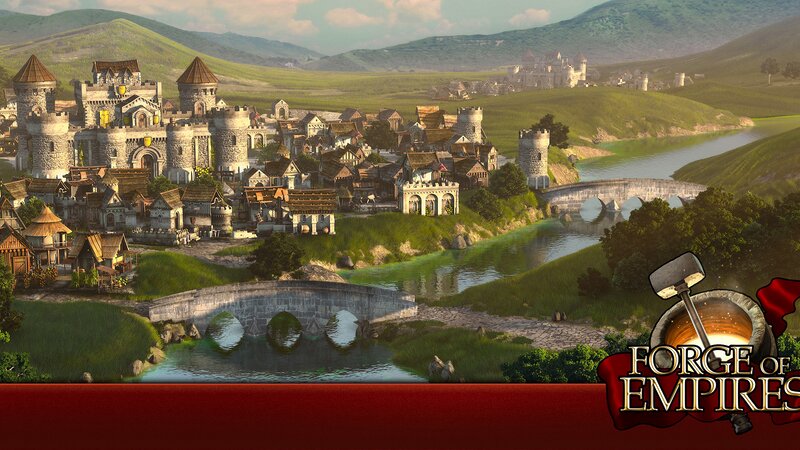 Medieval Town by River — Green