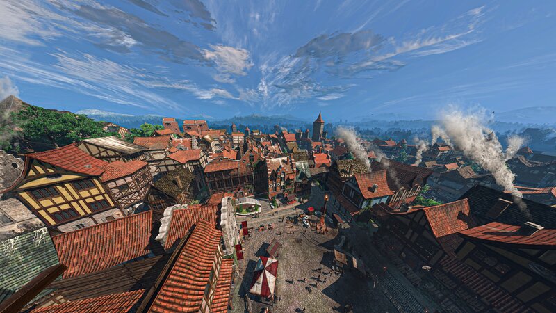 Medieval Town from Above — Red