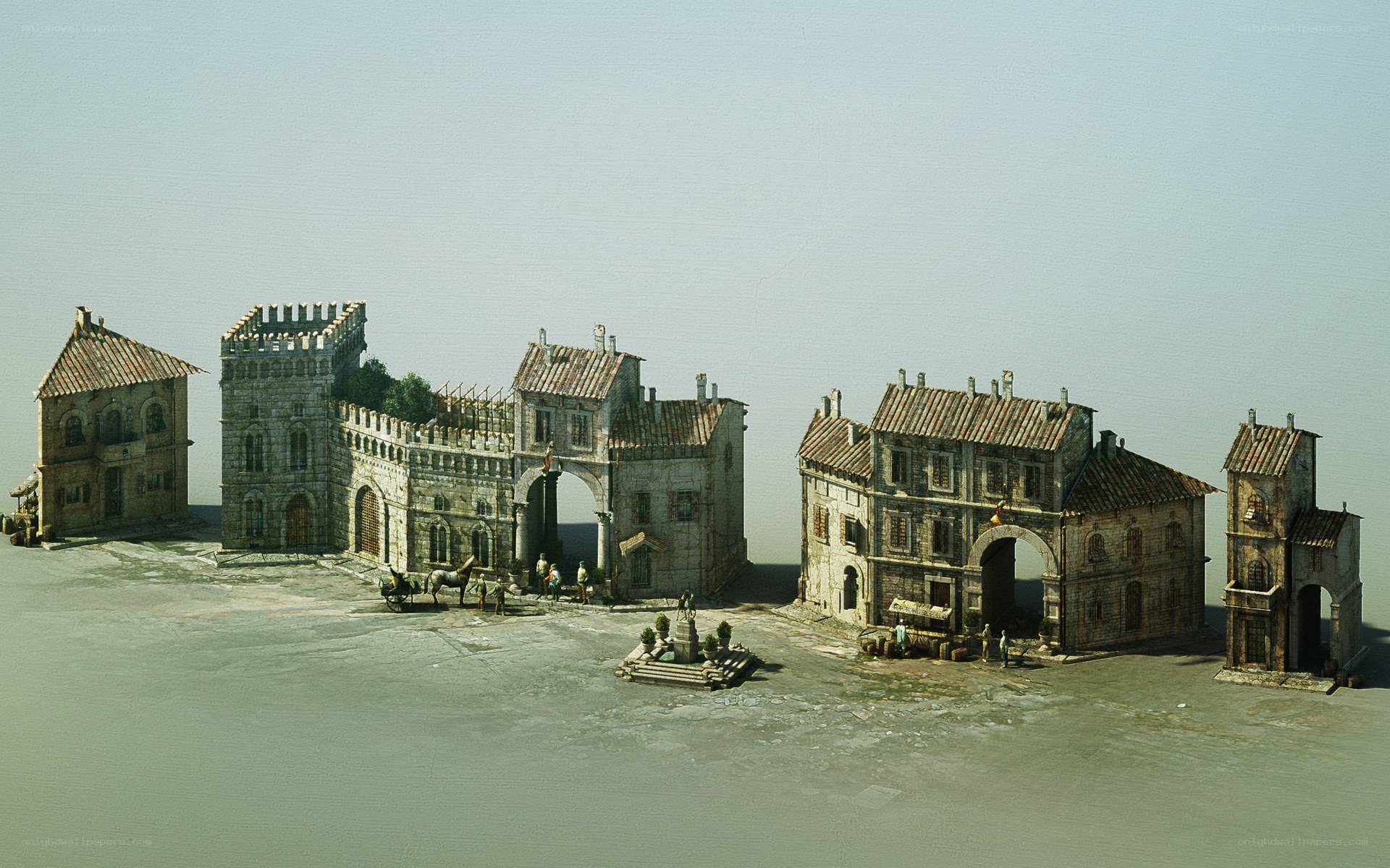 Medieval town model