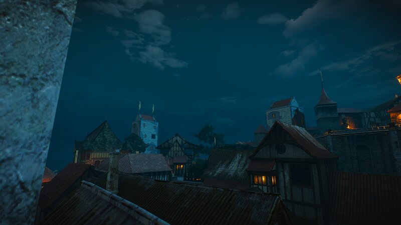 Medieval Town Rooftops — Blue