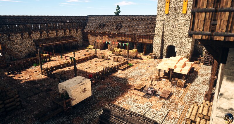 Medieval Town Square — Brown, Calm