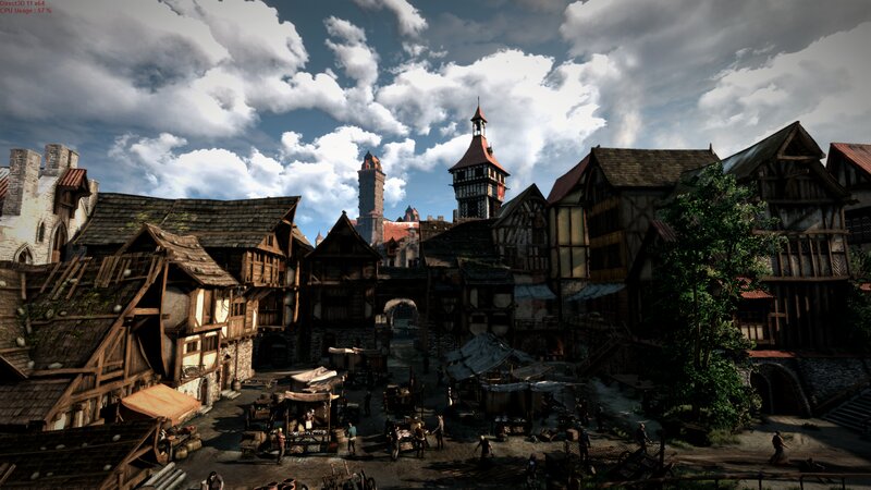Medieval Town Square — Brown, Dramatic, Afternoon
