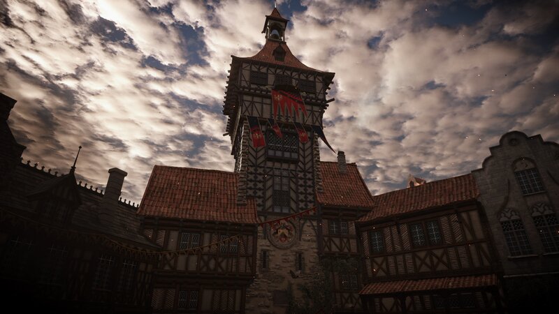 Medieval Town Square — Brown, Dramatic