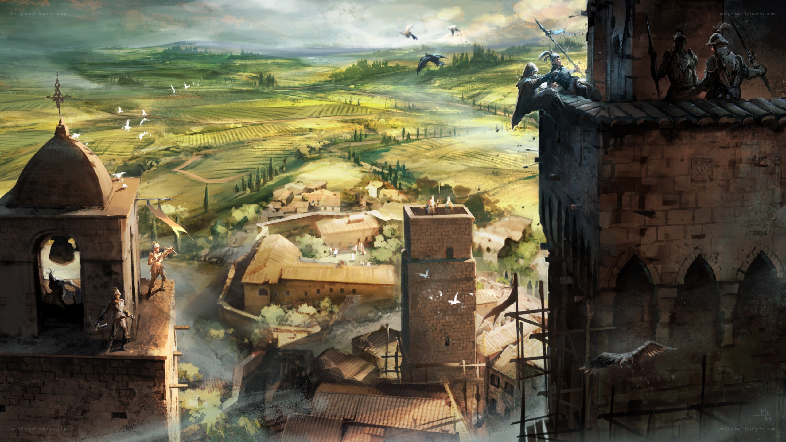 Medieval town under siege
