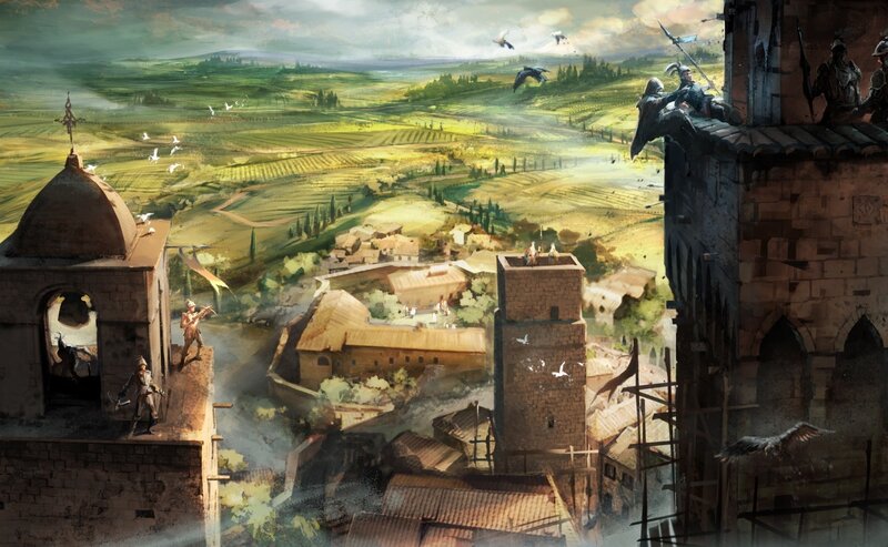 Medieval town under siege