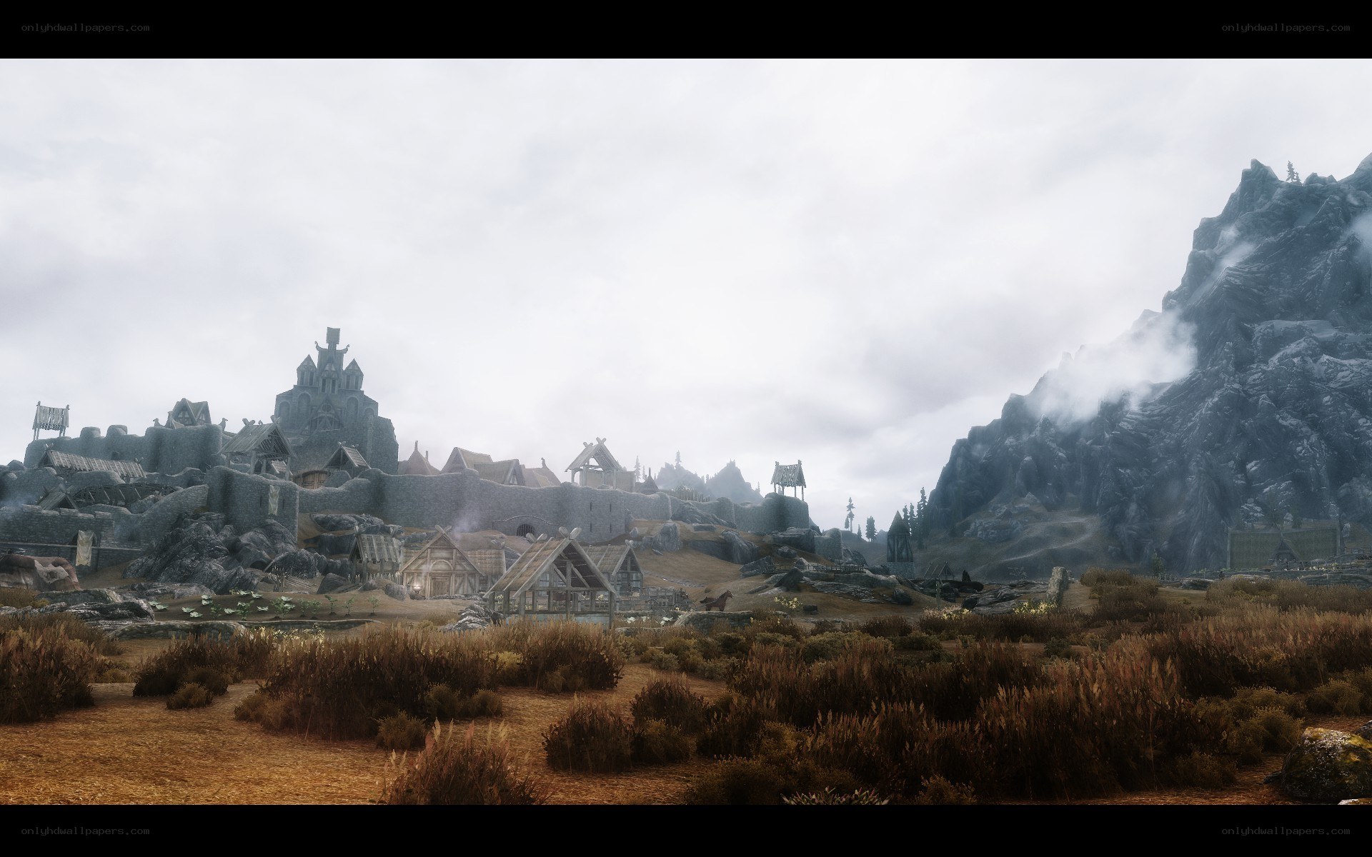 medieval village in mountainous region