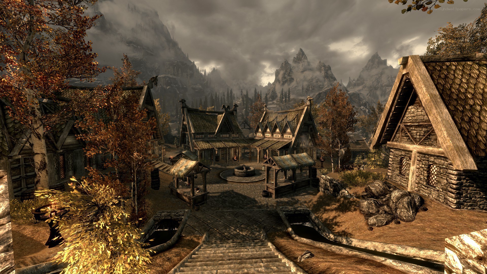 medieval village in mountains