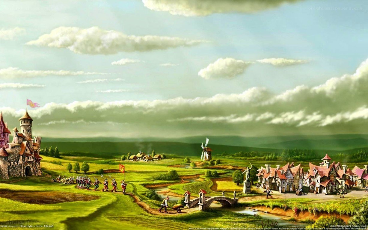 Medieval village landscape