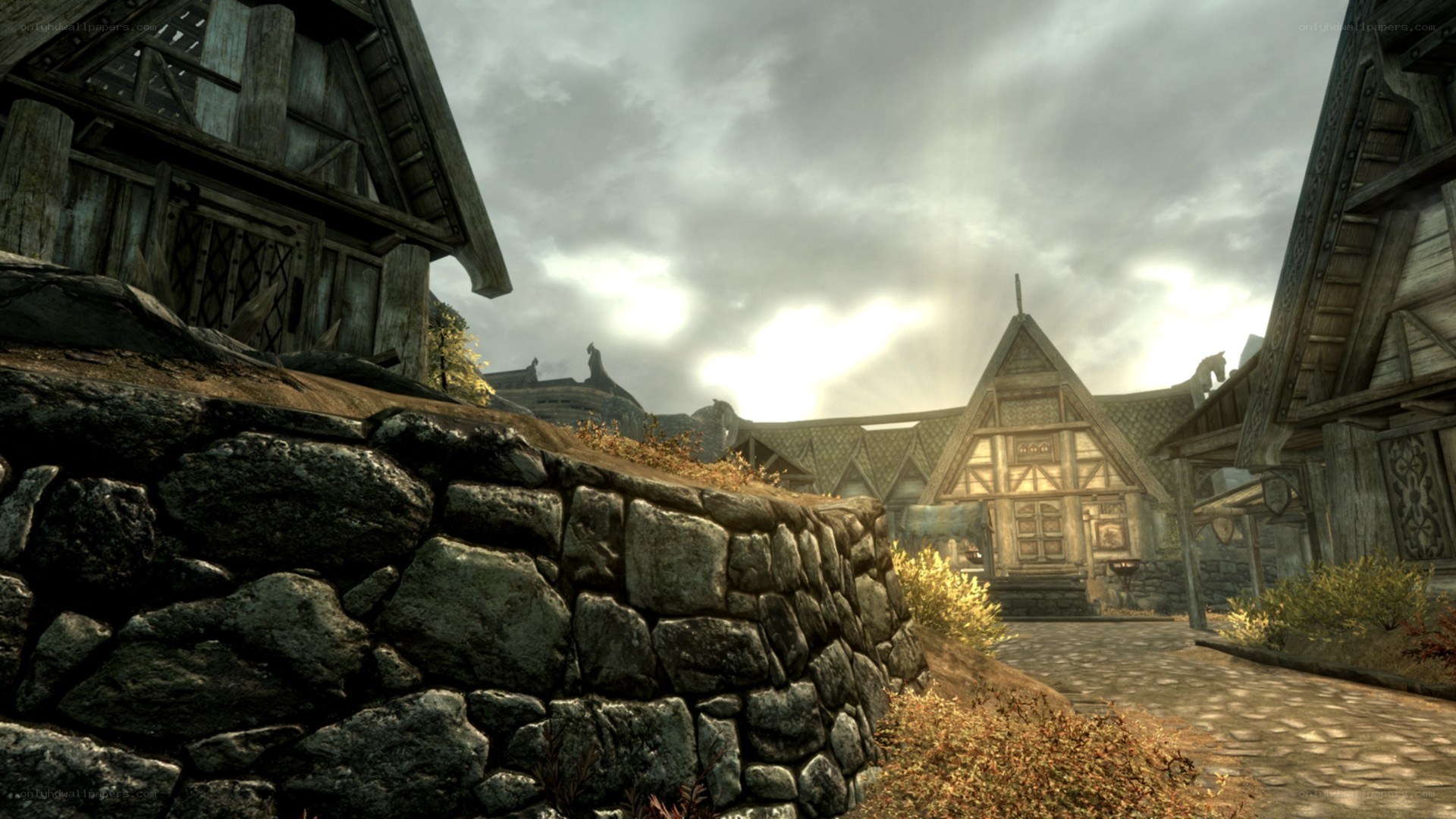 medieval village scene