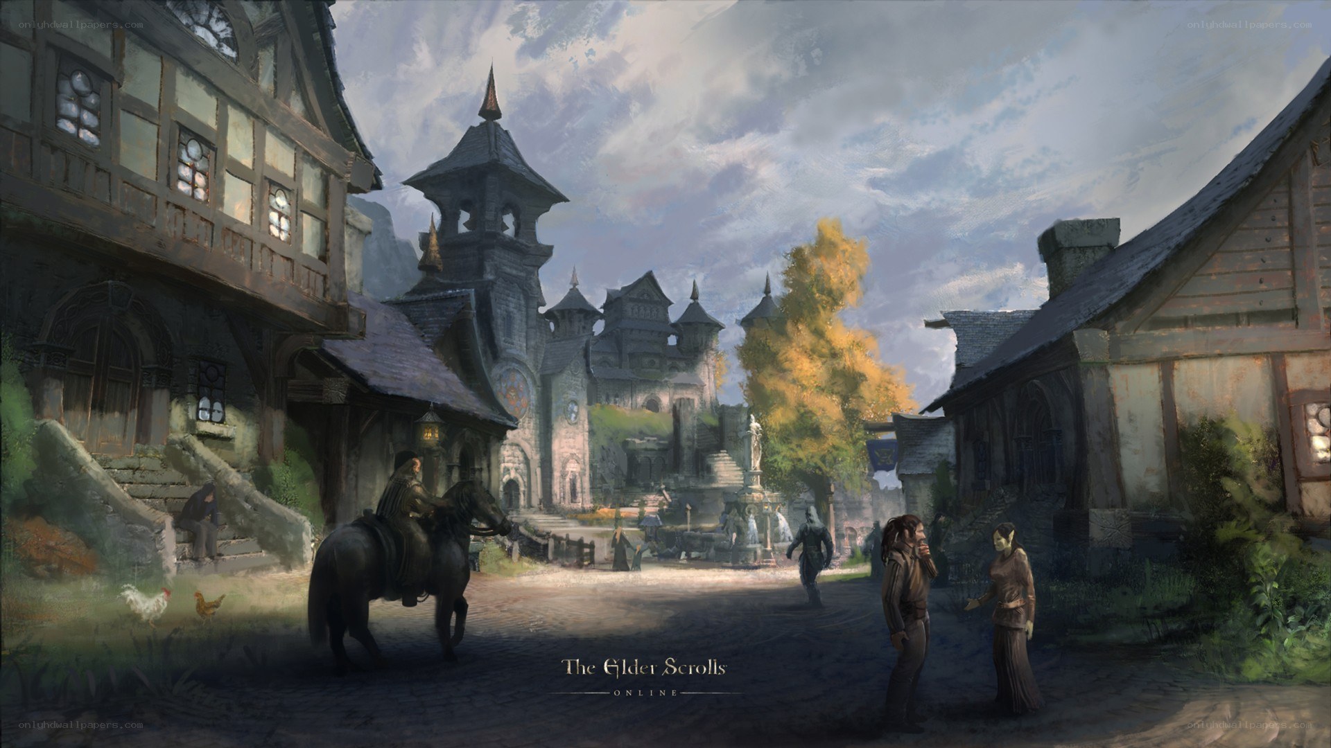 medieval village scene