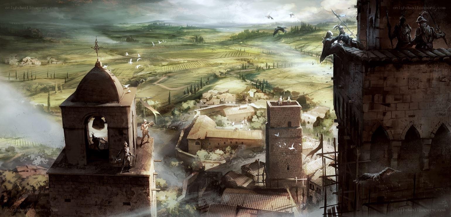 Medieval village under siege