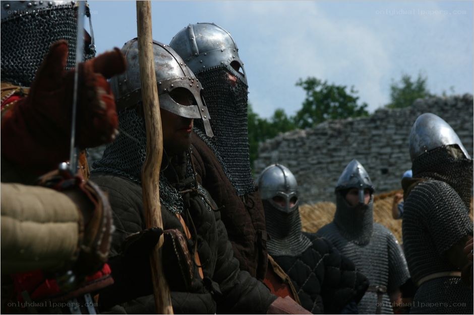 medieval warriors in armor