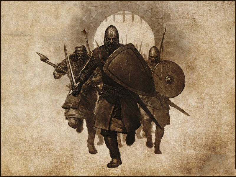 medieval warriors marching