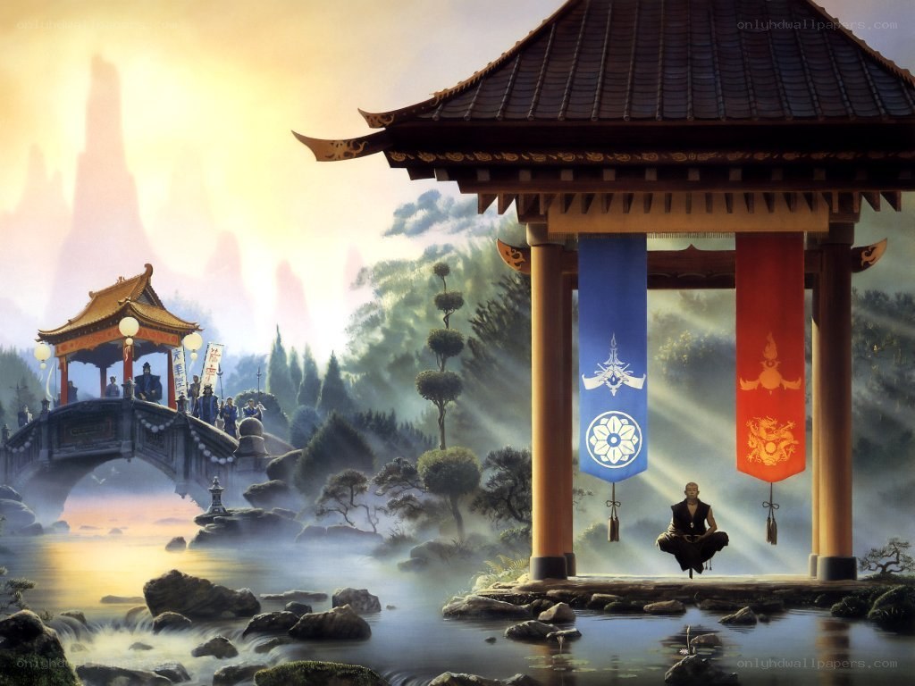 Meditation in a serene temple