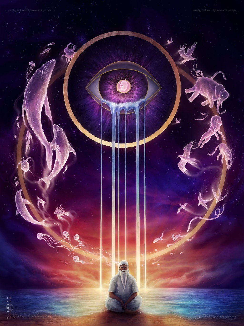 Meditation under the cosmic eye