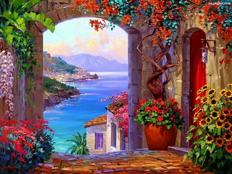 Mediterranean Archway View