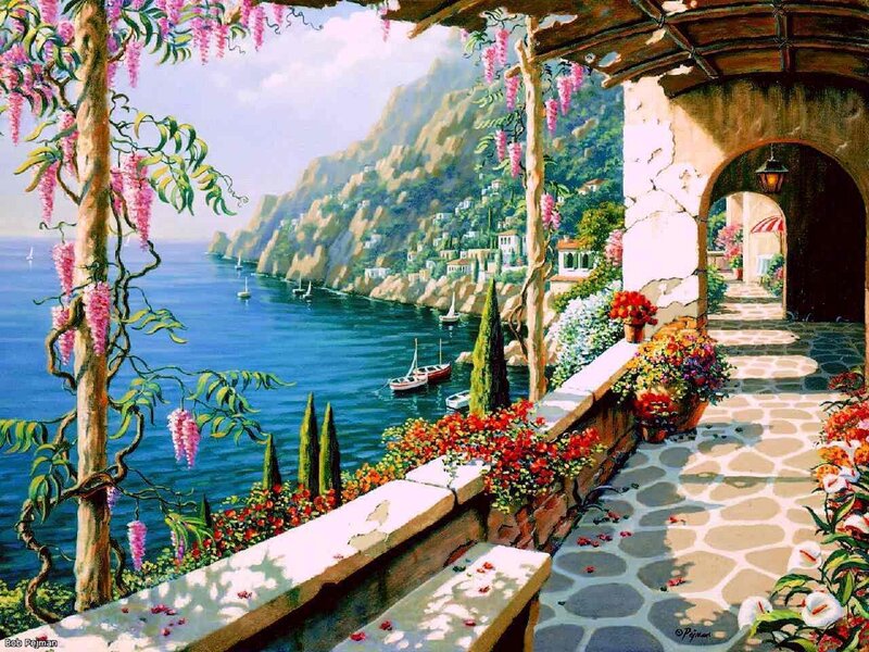 Mediterranean coastal view