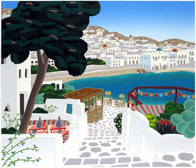 Mediterranean Coastal Village — White