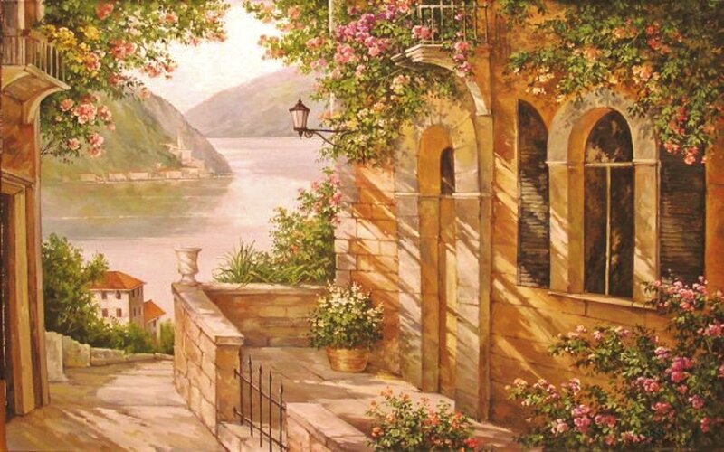 Mediterranean Courtyard — Yellow