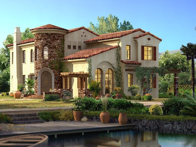 Mediterranean-style House — Beige