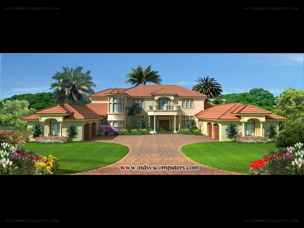 Mediterranean-style mansion with garden