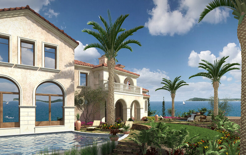 Mediterranean villa with pool and sea view