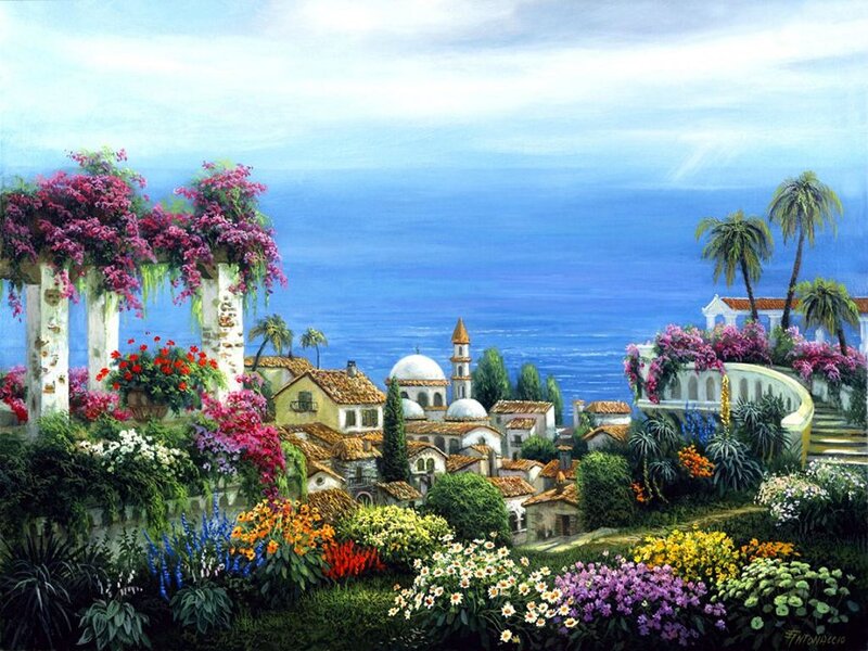 Mediterranean Village Garden