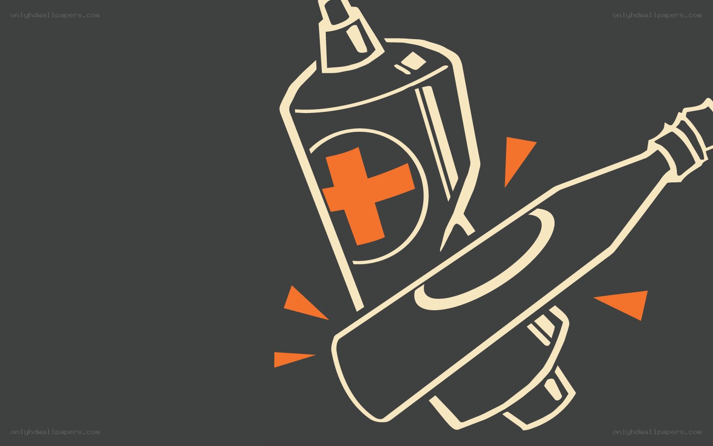 Medkit and bottle illustration