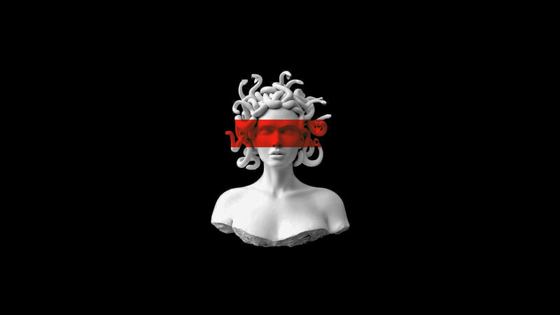 Medusa Bust Sculpture — Black